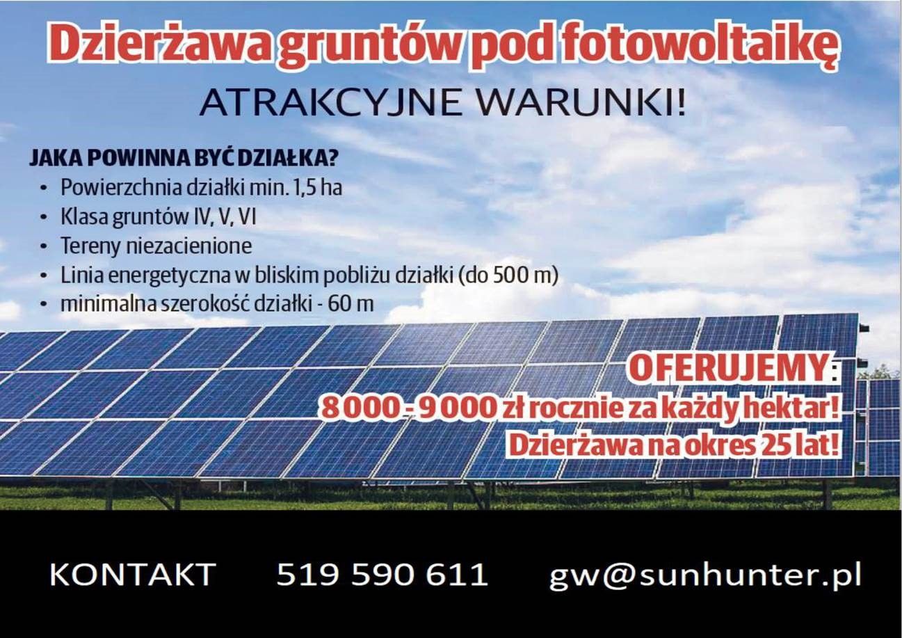 dzierżawa gruntów sun hunter